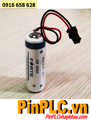 FORTE CR18505 (Zắc SM-2.54P), Pin nuôi nguồn PLC FORTE CR18505 Lithium Manganese Dioxide 3v 2500mAh chính hãng